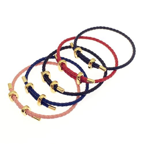 Edelstahl Schmuck Armband, 304 Edelstahl, mit Lederband, plattiert, unisex & verschiedene Größen vorhanden, keine, 10PCs/Tasche, verkauft von Tasche