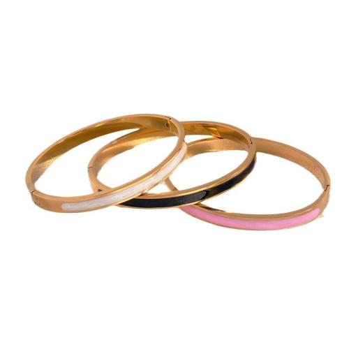 Stainless Steel Bangle 304 Stainless Steel plated for woman & enamel Sold By PC