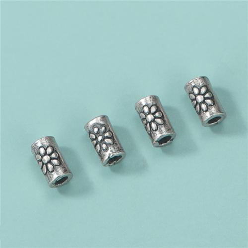 Argent sterling 925 Tube droit, DIY & avec le motif de fleurs, 5.20x3mm, Trou:Environ 1.5mm, Vendu par PC