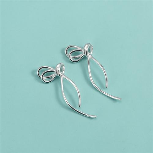 925 فضة قلادة, فضة 925, BOWKNOT, ديي, فضة, 36.80x13.30mm, حفرة:تقريبا 3.5mm, تباع بواسطة PC