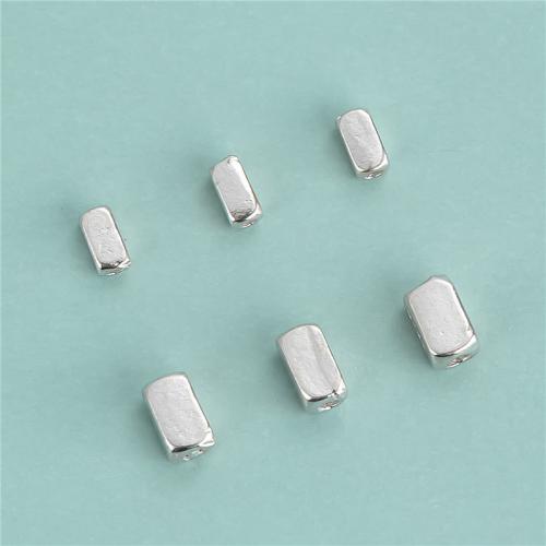 925 sterling zilver Spacer Kralen, Rechthoek, DIY & verschillende grootte voor keus, zilver, Verkocht door PC