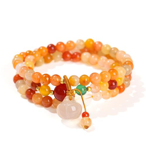 Briquet Imperial Jade bracelet, avec Agate, fait à la main, multicouche & pour femme, beads length 6mm, Longueur Environ 6.5-8 pouce, Vendu par PC