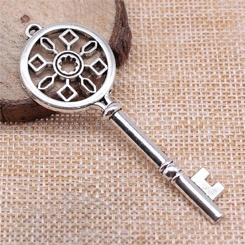 Zinc Alloy Key Pendants antique silver color plated vintage & fashion jewelry & DIY Sold By PC