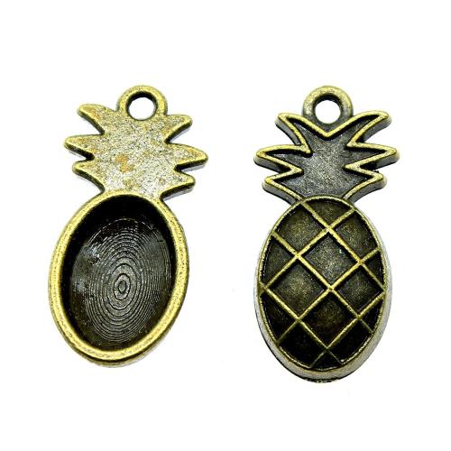 Zinklegering fruit hangers, Zinc Alloy, Ananas, plated, Vintage & mode sieraden & DIY, meer kleuren voor de keuze, 24x12mm, Verkocht door PC