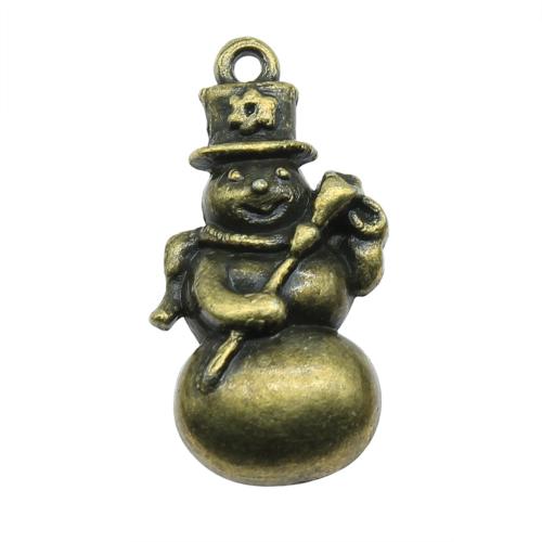 Zinc Alloy Jul Vedhæng, Snowman, forgyldt, Vintage & mode smykker & du kan DIY, flere farver til valg, 29x15mm, Solgt af PC