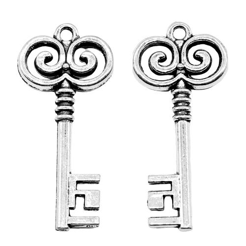 Zinc Alloy Key Pendants antique silver color plated vintage & fashion jewelry & DIY Sold By PC