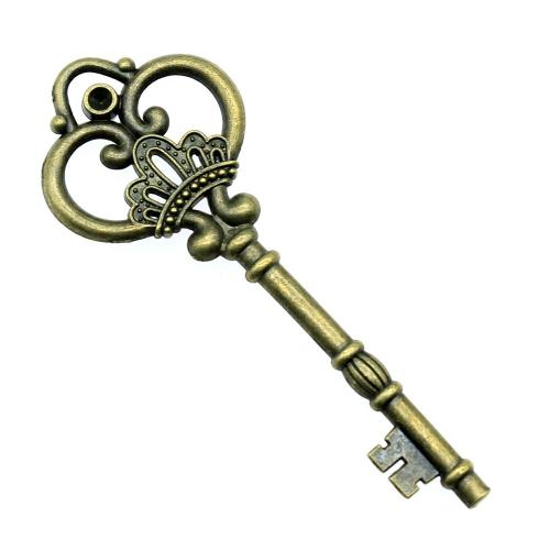 Zinc Alloy Key Pendants plated vintage & fashion jewelry & DIY Sold By PC