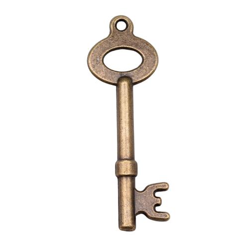 Zinc Alloy Key Pendler, Nøgle, antik bronze farve forgyldt, Vintage & mode smykker & du kan DIY, 54x18mm, Solgt af PC