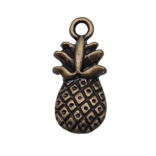 Zink Alloy Fruit Shape Hängen, Ananas, plated, Vintage & mode smycken & DIY, fler färger för val, 19x9mm, Säljs av PC