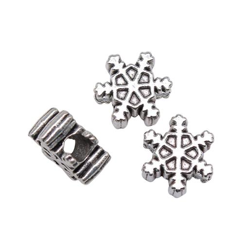 Zink legering smykker perler, Zinc Alloy, Snowflake, antik sølv farve forgyldt, Vintage & mode smykker & du kan DIY, 14x14x6mm, Solgt af PC