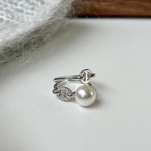 Ciúbach Circonia Micrimhilseogra réiteach Ring Prás, le Pearl Plaisteacha, jewelry faisin & micrea réiteach zirconia ciúbach & do bhean, dathanna níos mó le haghaidh rogha, Méid:7, Díolta De réir PC