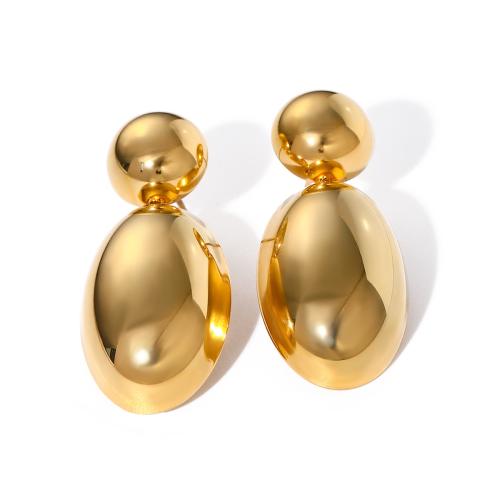 Stainless Steel Stud Earrings 304 Stainless Steel 18K gold plated fashion jewelry & for woman golden Sold By Pair