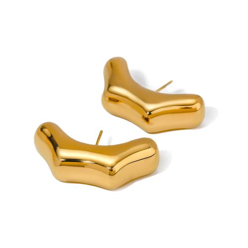 Pendientes de Acero Inoxidable, acero inoxidable 304, 18K chapado en oro, Joyería & para mujer, dorado, 33.30x9.30mm, Vendido por Par