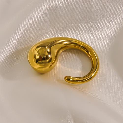 Vinger Ring in edelstaal, 304 roestvrij staal, Traan, Verstelbare & mode sieraden & voor vrouw, gouden, Verkocht door PC