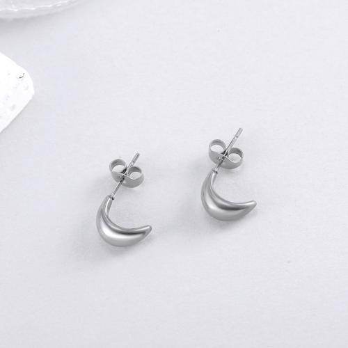 Stainless Steel Stud Earrings 304 Stainless Steel plated for woman Sold By Pair