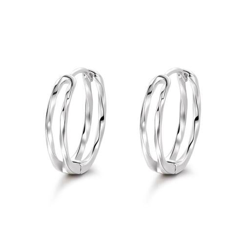 925 sterling silver Huggie Hoop Earring, platinerade, olika storlek för val & för kvinna & ihålig, Säljs av Par