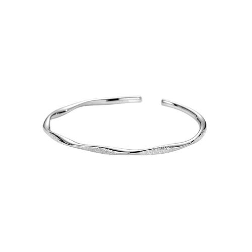 925 Sterling Silver Pljuska Bangle, platine pozlaćen, modni nakit & za žene, Unutarnji promjer:Približno 60mm, Prodano By PC