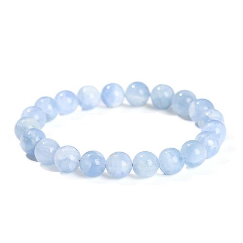 Celestite Bracelet Round handmade Unisex Length Approx 7-9 Inch Sold By PC