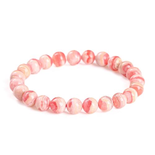 Rhodonite Armbånd, Runde, håndlavet, forskellig størrelse for valg & for kvinde, flere farver til valg, Længde Ca. 7-8 inch, Solgt af PC