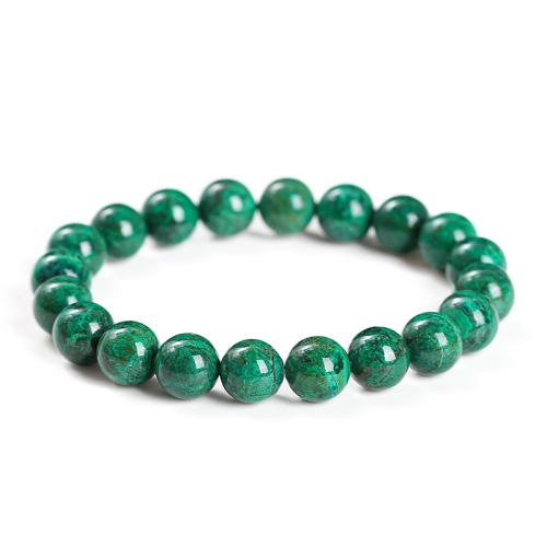 Crisocola Pulsera, Esférico, hecho a mano, unisexo & diverso tamaño para la opción, verde, longitud aproximado 7-9 Inch, Vendido por UD