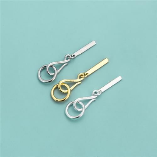 925 sterling zilver Clasp, DIY, meer kleuren voor de keuze, 11x40.60mm, Verkocht door PC