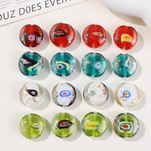 Χάντρες Lampwork, Γυάλινα, Flat Γύρος, κοσμήματα μόδας & DIY, περισσότερα χρώματα για την επιλογή, 19mm, Sold Με PC