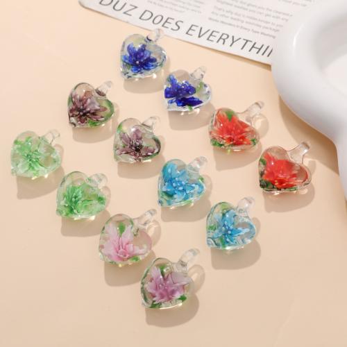 المعلقات Lampwork موضة, امبورك, قلب, مجوهرات الموضة & ديي, المزيد من الألوان للاختيار, 25x20mm, تباع بواسطة PC