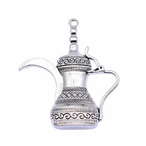 Zinc Alloy Pendler, Teapot, antik sølv farve forgyldt, Vintage & mode smykker & du kan DIY, 46x41mm, Solgt af PC