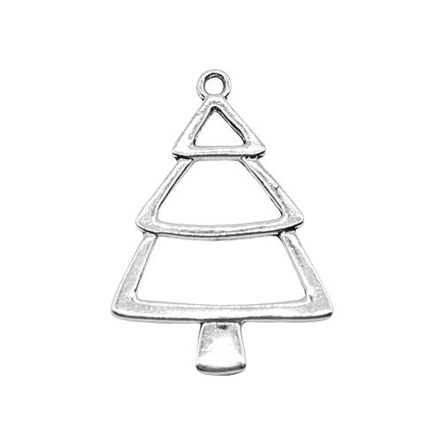 Zinklegering Hangers, Zinc Alloy, Kerstboom, antiek zilver plated, Vintage & mode sieraden & DIY & hol, 27x38mm, Verkocht door PC