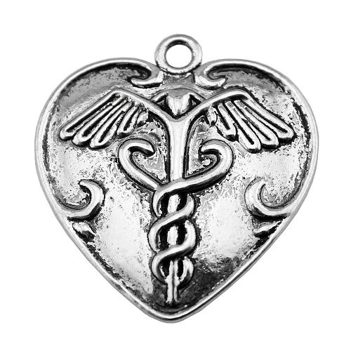 Zinc Alloy Heart Pendants antique silver color plated vintage & fashion jewelry & DIY Sold By PC