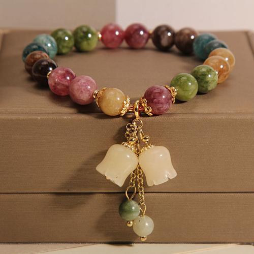 Tourmaline Bracelet, le Sinc Alloy, Flower, jewelry faisin & do bhean, Fad Thart 6-8 Inse, Díolta De réir PC