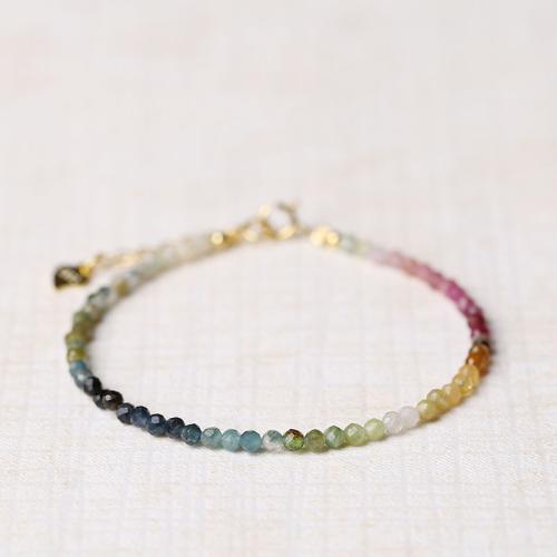 Tourmaline Couleur Agate bracelet, avec alliage de zinc, styles différents pour le choix & pour femme & facettes, Longueur Environ 6-7 pouce, Vendu par PC