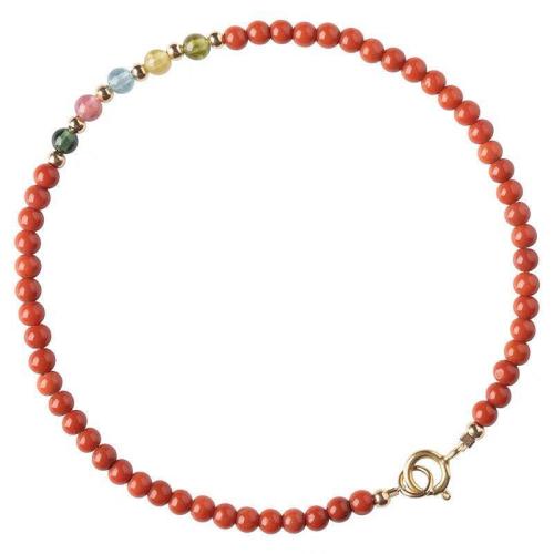 Yunnan agate rouge bracelet, avec tourmaline & alliage de zinc, bijoux de mode & pour femme, Longueur Environ 6-7 pouce, Vendu par PC