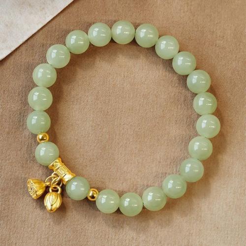 Hetian Jade Bracelet with Zinc Alloy & for woman Length Approx 6-8 Inch Sold By PC