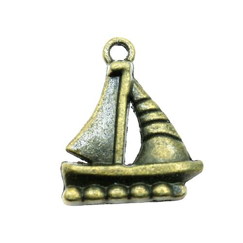 Zinklegering voertuig hangers, Zinc Alloy, Sail Boat, antiek brons plated, Vintage & mode sieraden & DIY, 20x16mm, Verkocht door PC