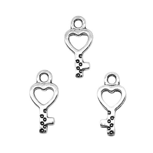 Zinklegering Key Hangers, Zinc Alloy, Sleutel, antiek zilver plated, Vintage & mode sieraden & DIY, 7x15mm, Verkocht door PC