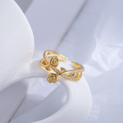 Kubieke Circonia Micro Pave Brass Ring, Messing, mode sieraden & micro pave zirconia & voor vrouw, Maat:7, Verkocht door PC