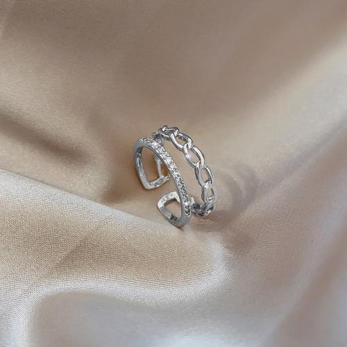 Kubisk Circonia Micro bane messing Ring, mode smykker & Micro Pave cubic zirconia & for kvinde, flere farver til valg, Størrelse:7, Solgt af PC