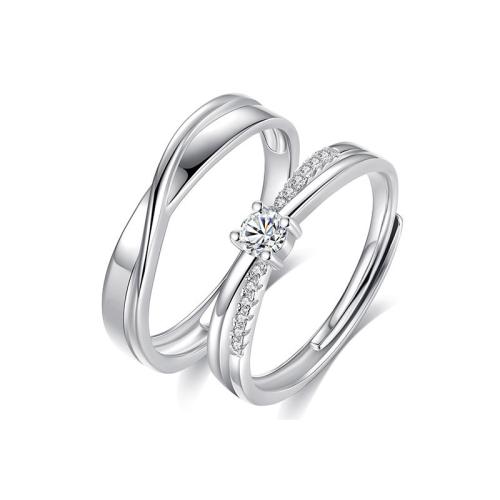 Kubisk Circonia Micro bane messing Ring, mode smykker & Unisex & forskellige stilarter for valg & Micro Pave cubic zirconia, Størrelse:7, Solgt af PC