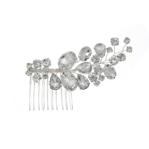 Decorative Hair Combs Zinc Alloy fashion jewelry & for woman & with rhinestone silver color Sold By PC