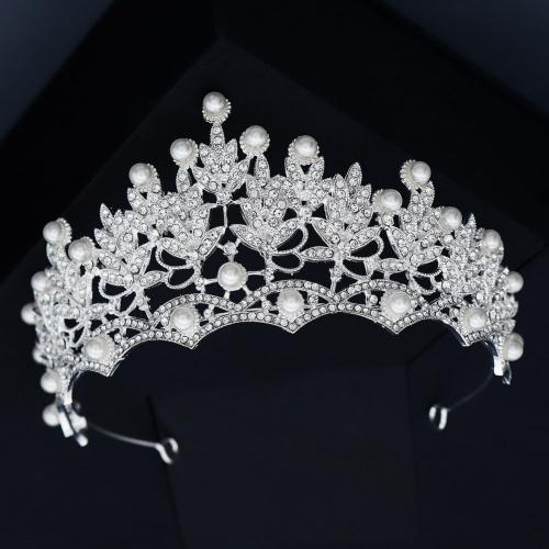 Diadema, lega in zinco, with perla in plastica, gioielli di moda & per la donna & con strass, argento, Venduto da PC