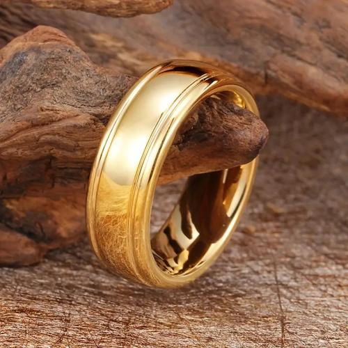 Anillo de dedo de acero inoxidable, acero inoxidable 304, unisexo & diverso tamaño para la opción & diferentes estilos para la opción, dorado, Vendido por UD