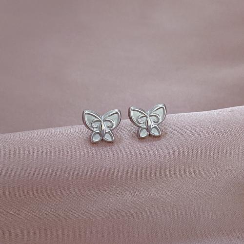 Roestvrij staal Stud Earrings, 304 roestvrij staal, Vlinder, mode sieraden & voor vrouw, meer kleuren voor de keuze, 10x8mm, Verkocht door pair