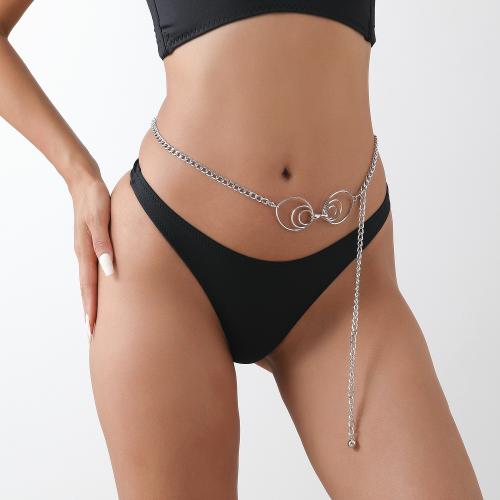 Body Chain Sieraden, Zinc Alloy, silver plated, voor vrouw, nikkel, lood en cadmium vrij, Verkocht door PC