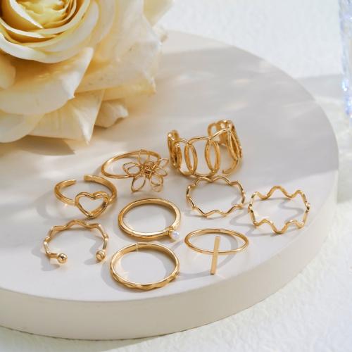 Sinc Alloy Ring Set, le Pearl Plaisteacha, jewelry faisin & do bhean, óir, Díolta De réir Socraigh