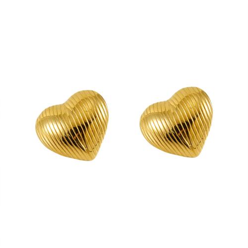 Roestvrij staal Stud Earrings, 304 roestvrij staal, plated, verschillende stijlen voor de keuze & voor vrouw, gouden, Verkocht door pair