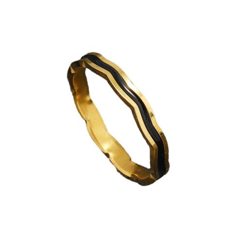 Anillo de dedo del esmalte de acero inoxidable, acero inoxidable 304, chapado, diverso tamaño para la opción & diferentes estilos para la opción & para mujer, dorado, Vendido por UD