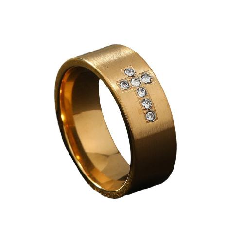 Anillo de dedo del acero inoxidable del Zirconia cúbico, acero inoxidable 304, chapado, diverso tamaño para la opción & micro arcilla de zirconia cúbica & para mujer, más colores para la opción, Vendido por UD