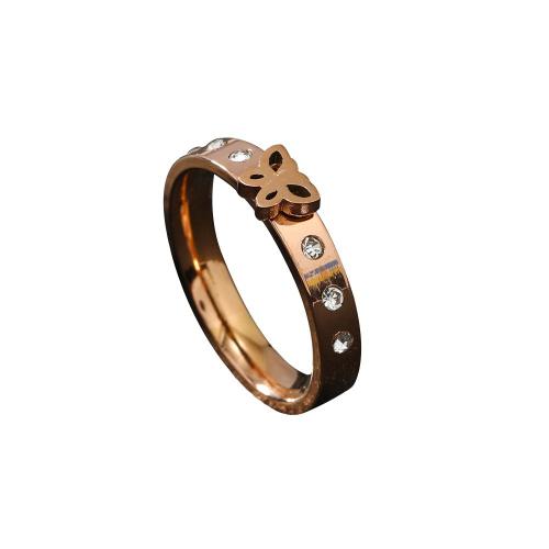 Anillo de dedo del acero inoxidable del Zirconia cúbico, acero inoxidable 304, chapado, diverso tamaño para la opción & micro arcilla de zirconia cúbica & para mujer, más colores para la opción, Vendido por UD