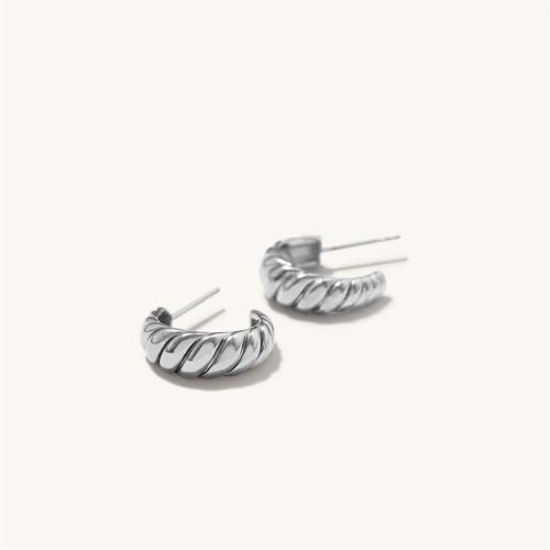 Stainless Steel Stud Earrings 304 Stainless Steel plated for woman Sold By Pair